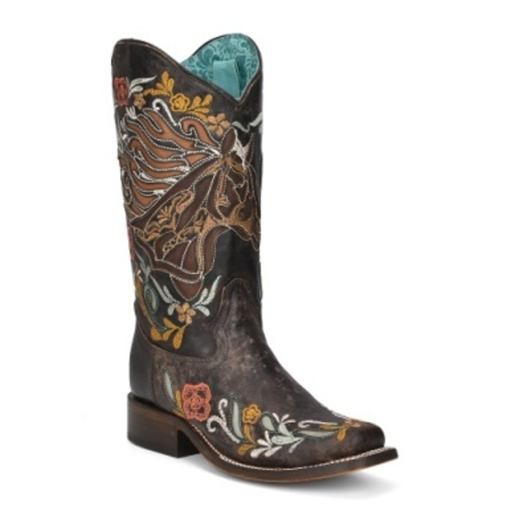 Corral Boots Corral Boots Ladies Dark Brown Horse Inlay Iridescent
