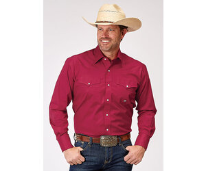 Roper Women's Western Long Sleeve Solid Snap Shirt - Red