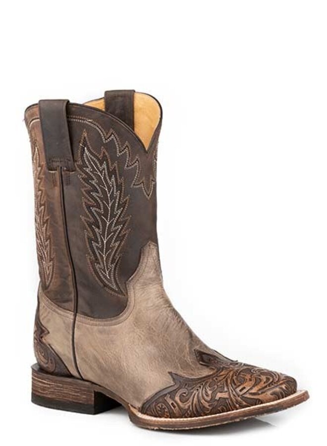 Men's Hand Tooled Wing Tip Boot