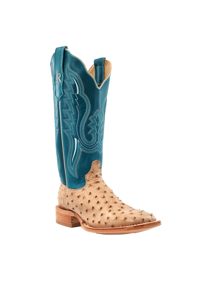 Ladies' Sand Bruciato Full Quill Ostrich Boot