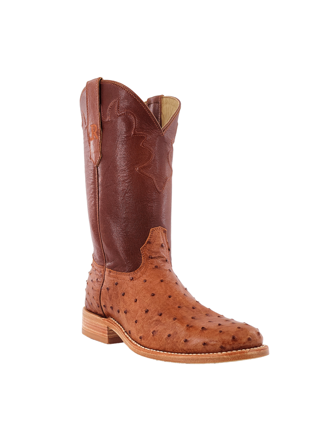 Mens's Roper Cognac Full Quill Ostrich Boot