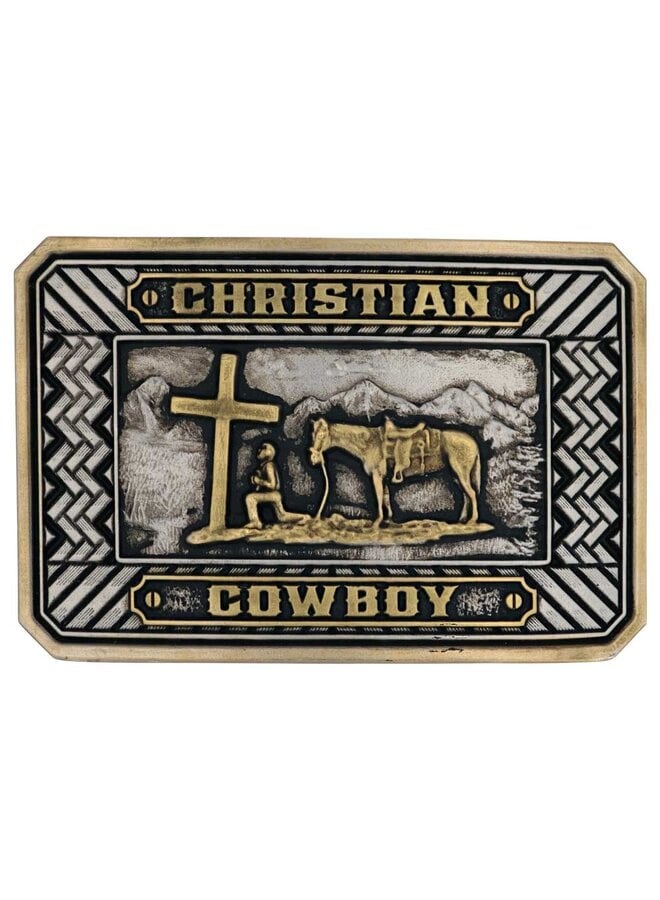 Beaming Christian Cowboy Attitude Buckle