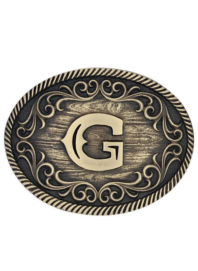 Filigree Initial G Attitude Belt Buckle