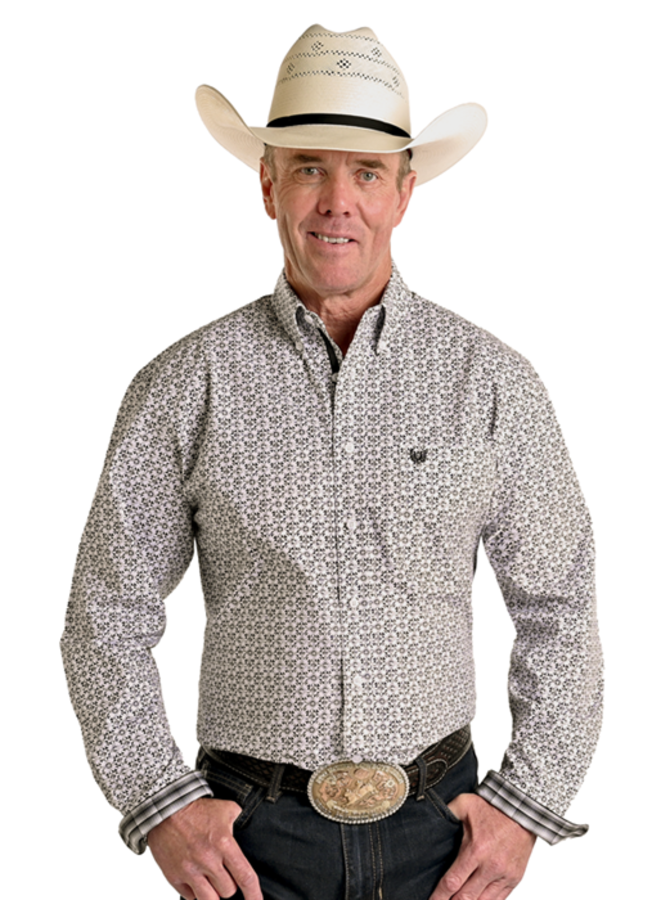Men's 03188 Grey Long Sleeve Button Shirt
