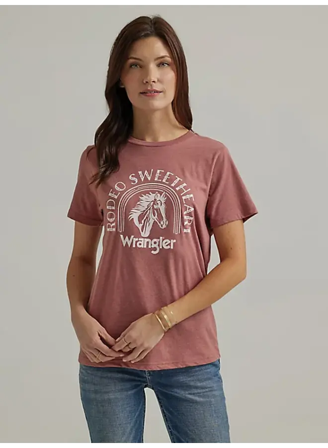 Western Graphic Regular Fit Tee in Withered Rose Heather