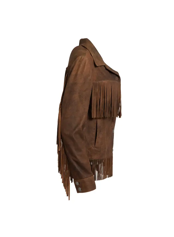 Ladies' Lea Leather Fringe Jacket