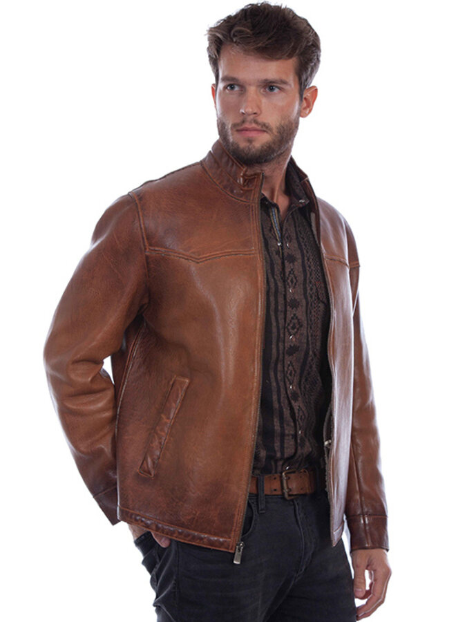 Men's Cognac Leather Jacket