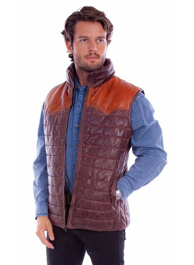Men's Leather Brown Vest