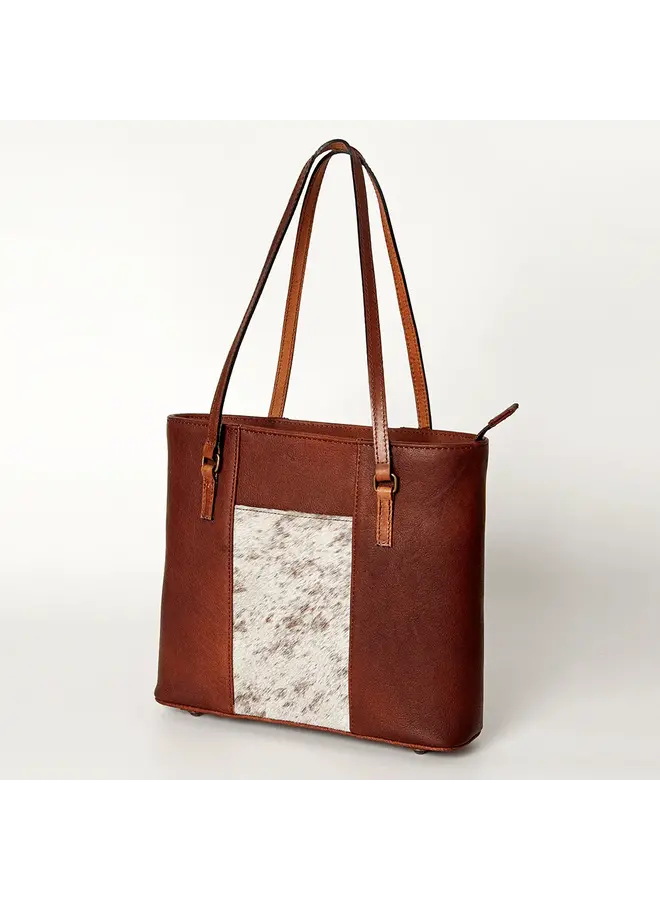 Tall Tote Bag Cowhide Center