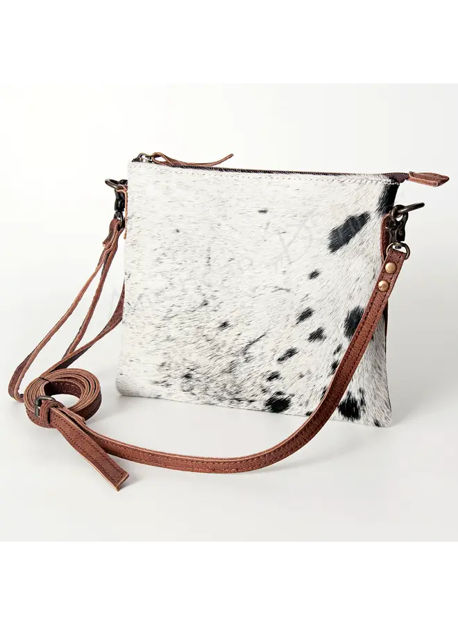 Cowhide Crossbody Small Zip Pouch