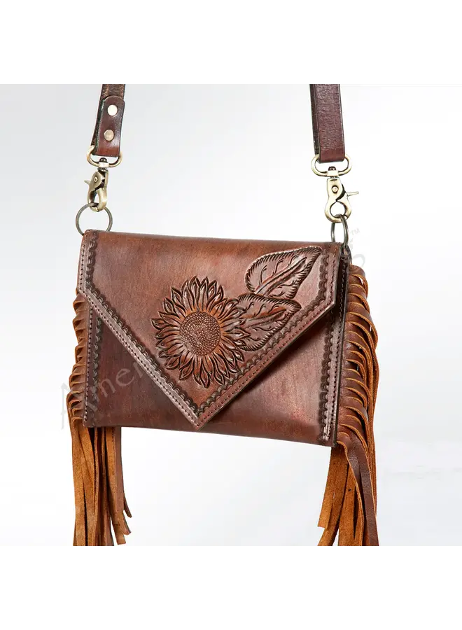 Floral Tooled Crossbody