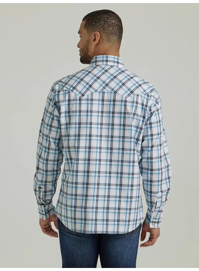 Men's Retro Long Sleeve Sawtooth Snap Pocket Shirt