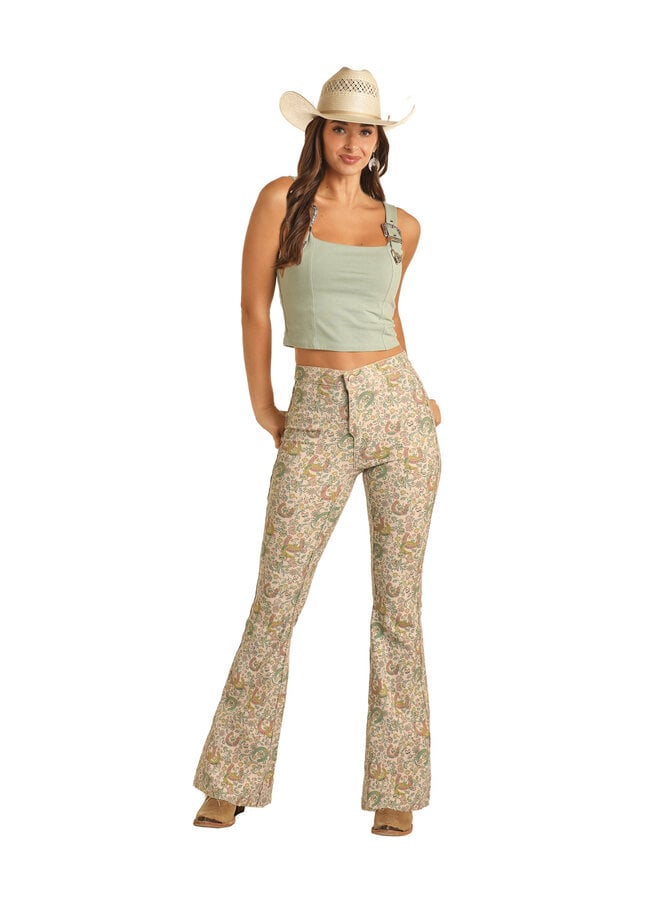 Reversible Floral Flare Jean