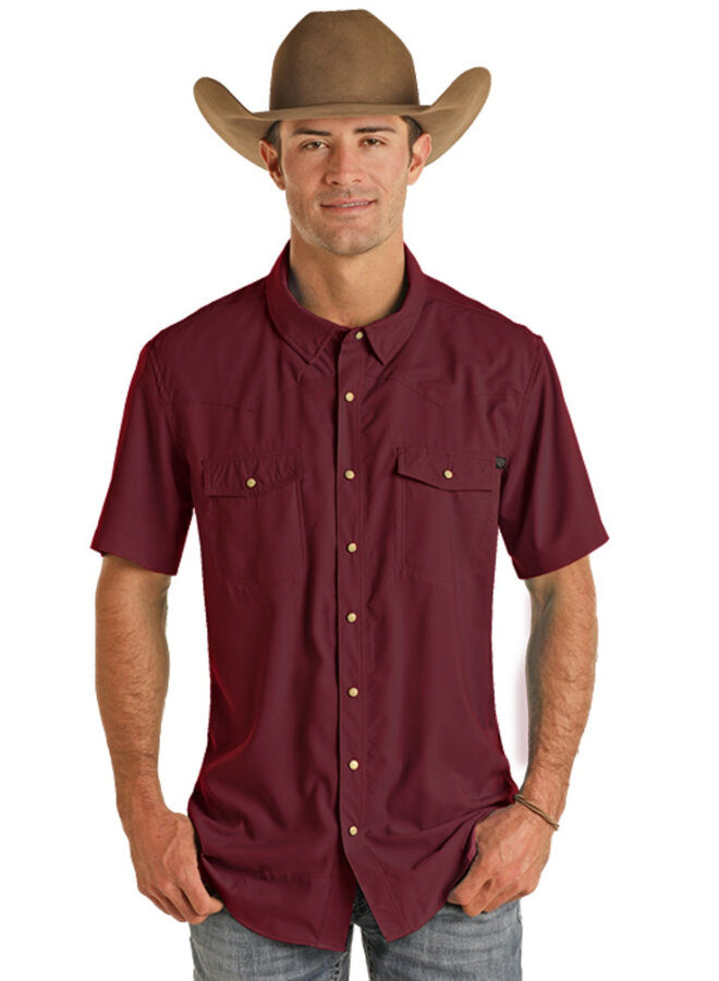 Men's Rock & Roll TEK Solid Ripstop Snap Shirt