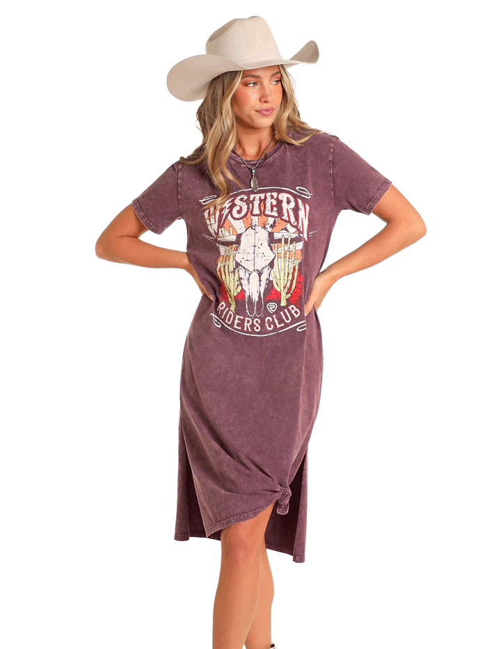 Rock & Roll Ladies' Western Graphic Maxi Dress - Howell Western Wear