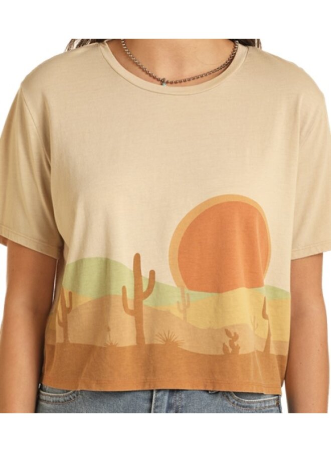 Rock & Roll Ladies' Ecru Desert Scenery Tee