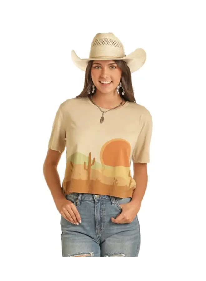 Rock & Roll Ladies' Ecru Desert Scenery Tee