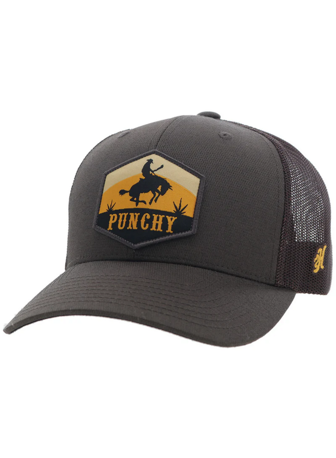 "Ranchero" Punchy Hat Brown w/Black & Orange Patch