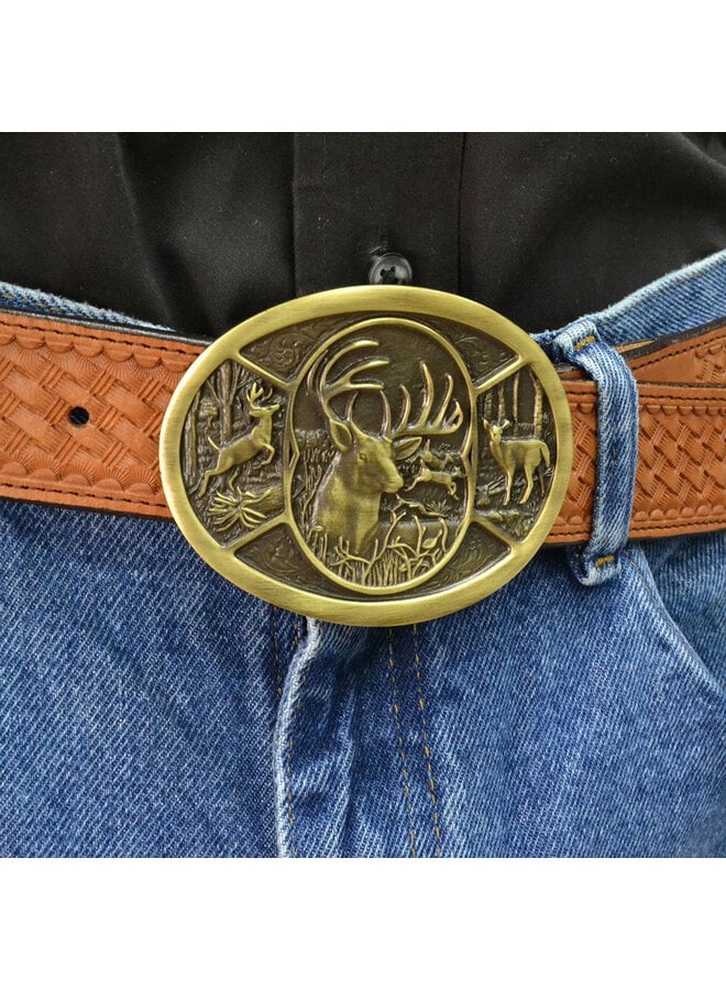 Deer Heritage Attitude Belt Buckle