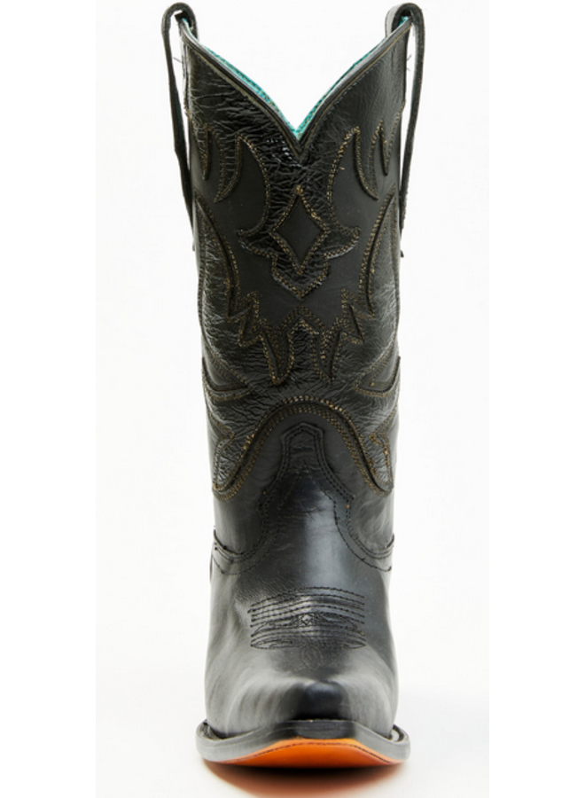 Ladies' Black Embroidery & Overlay Western Boot