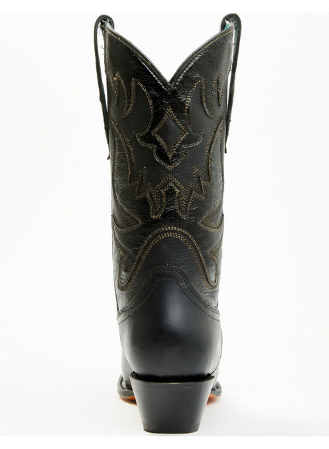 Ladies' Black Embroidery & Overlay Western Boot