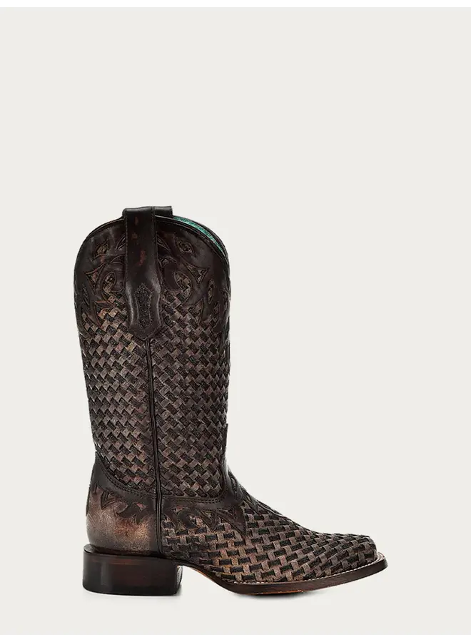 Ladies' Chocolate Glitter Woven Boot