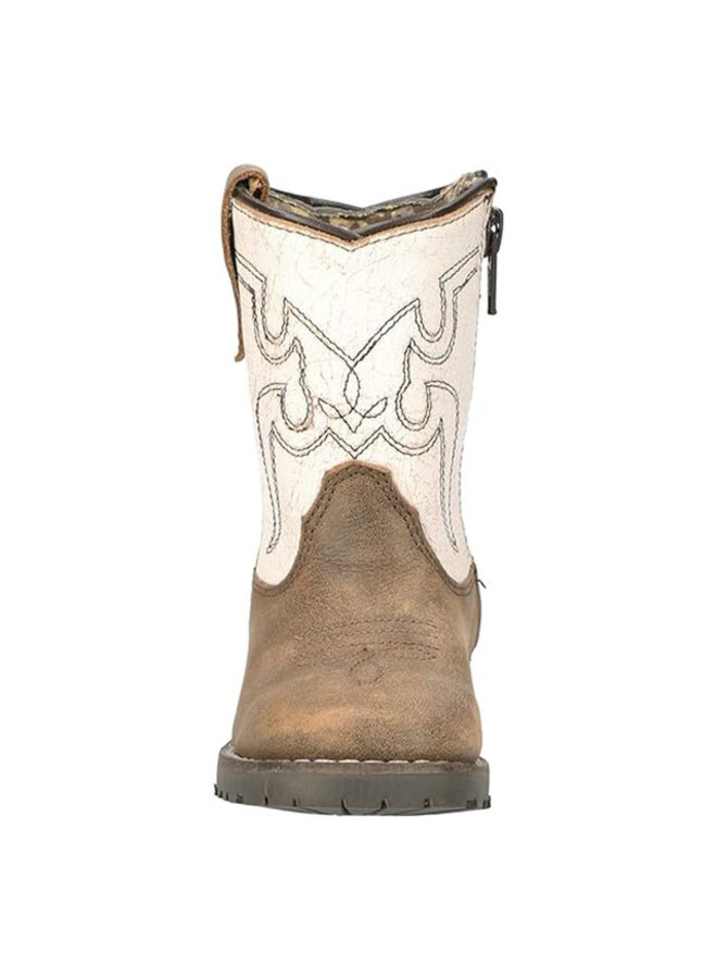 Kid's Distressed White Autry Boot