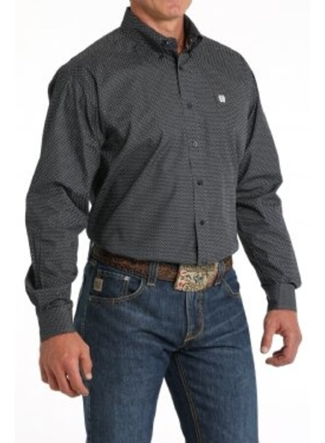 Men's Geometric Button-Down Western Shirt
