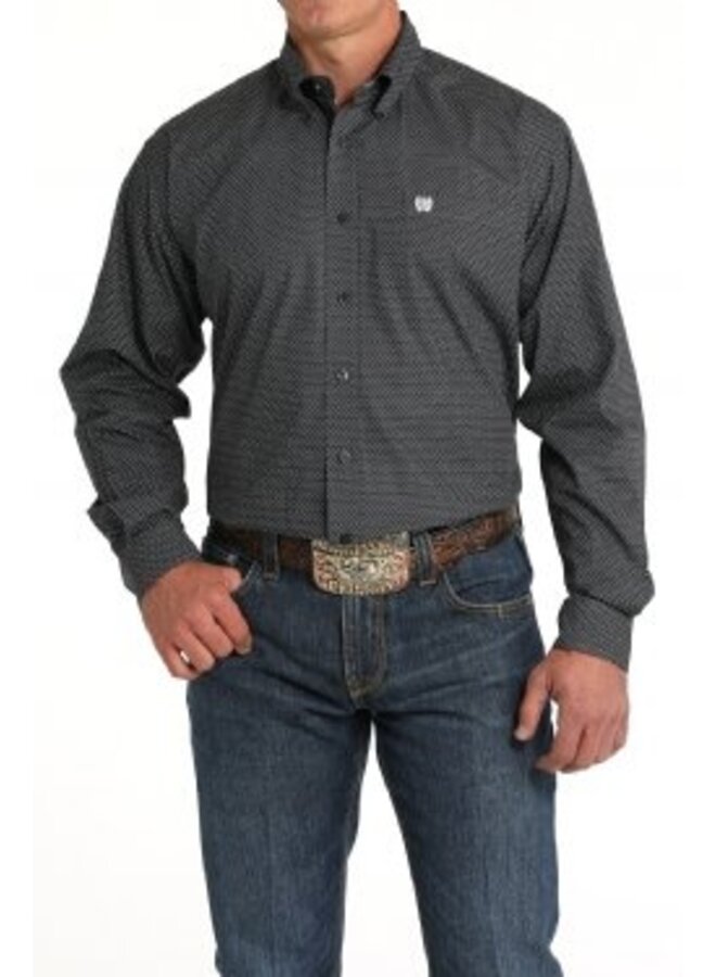 Geometric Button-Down Western Shirt