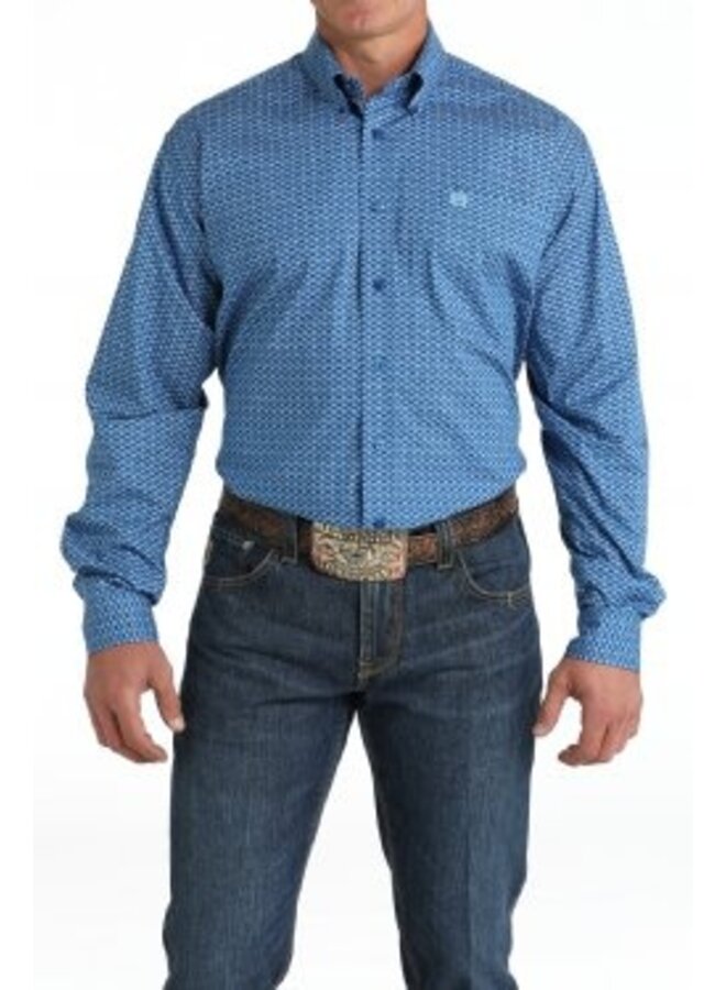 Men's Geometric Button-Down Western Shirt