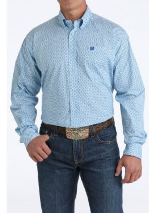 Men's Geometric Button-Down Western Shirt