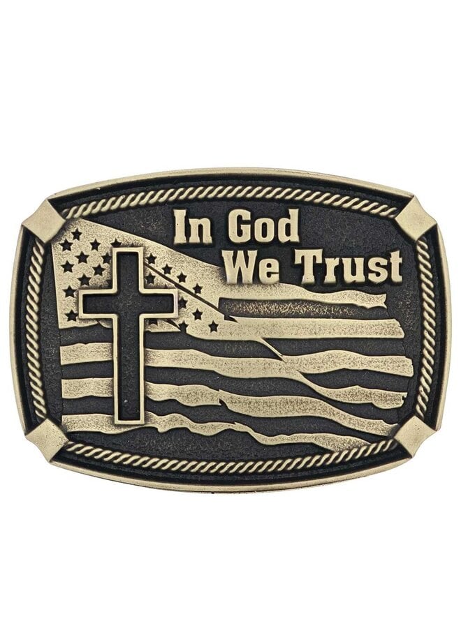 In God We Trust Heritage Attitude Buckle