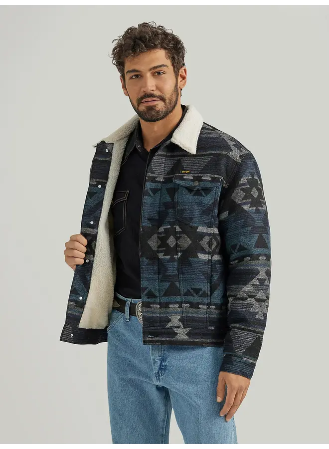 Sherpa Lined Jacquard Jacket