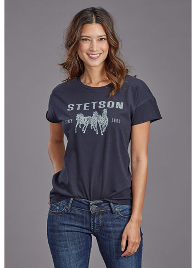 Ladies' Distressed Running Horse Tee