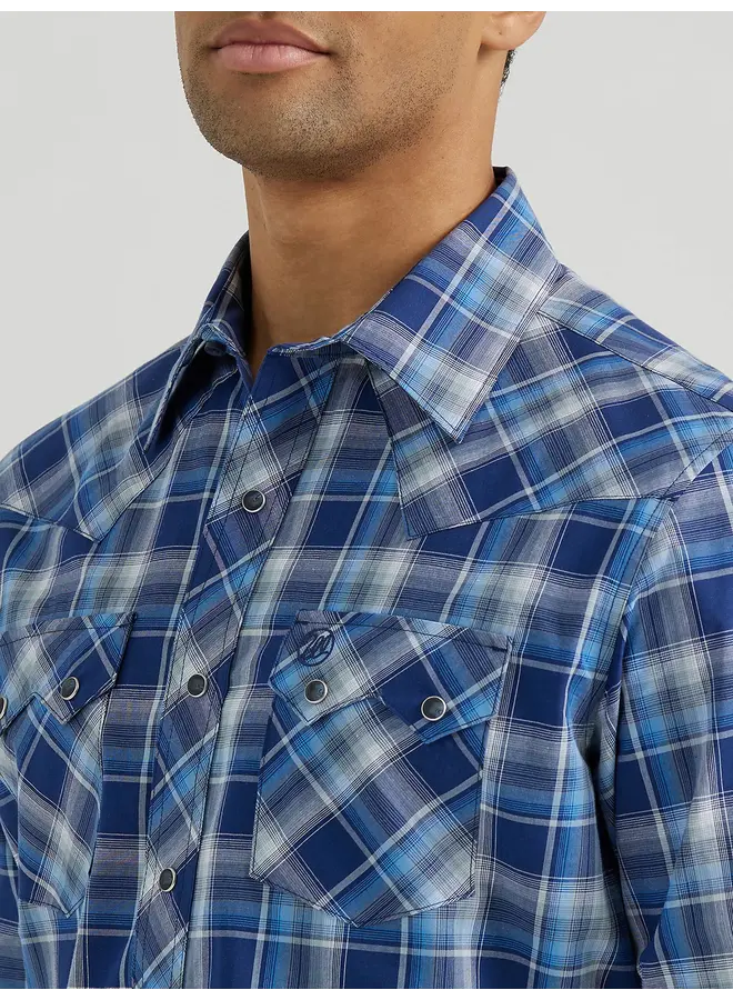 Men's Retro Long Sleeve Sawtooth Snap Pocket Western Shirt