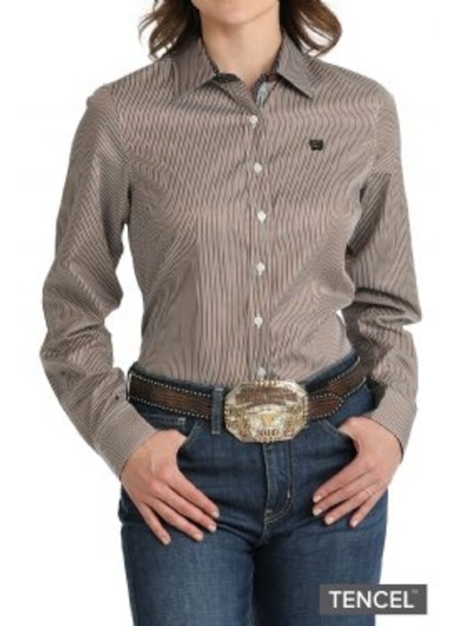 Tencel Stripe Button Down