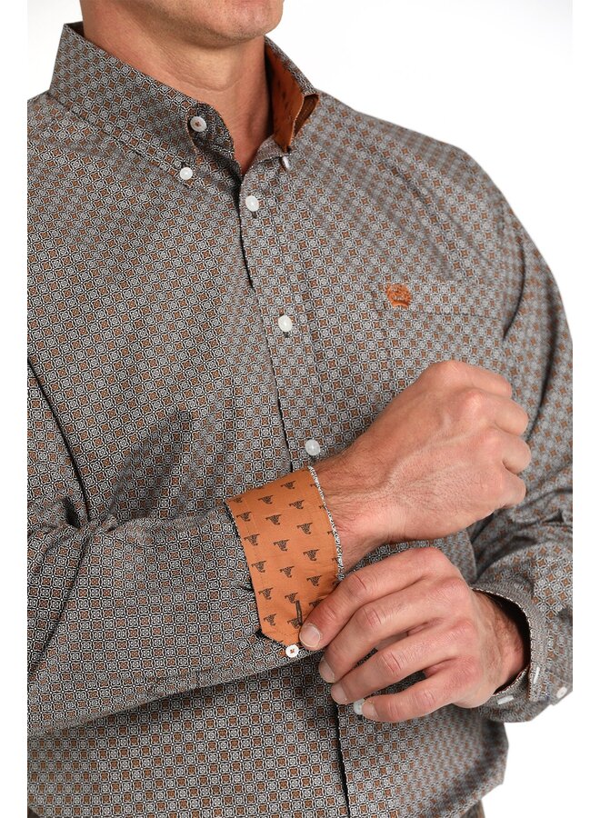 Men's Geometric Button Down