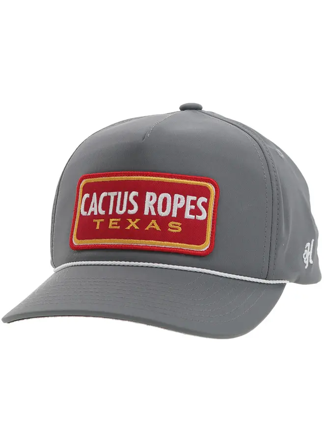 Hooey Cactus Ropes Hat Grey with Red/White Patch