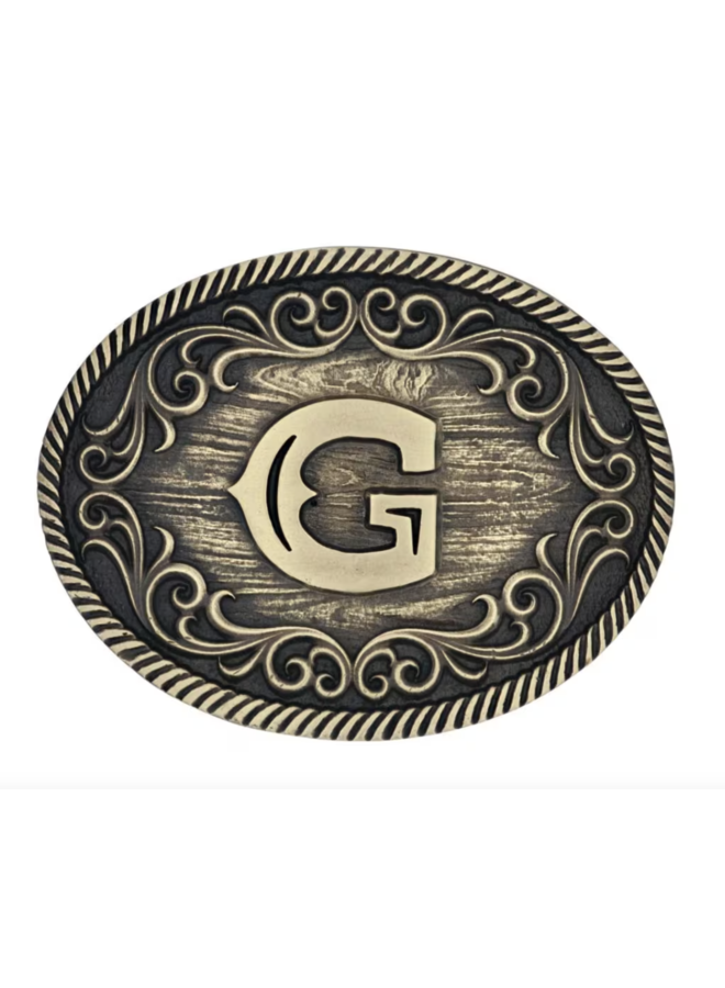 Filigree Initial G Attitude Belt Buckle