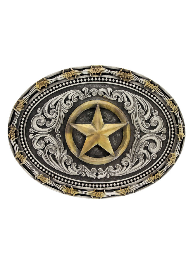 Rope & Barbed Wire Lone Star Buckle
