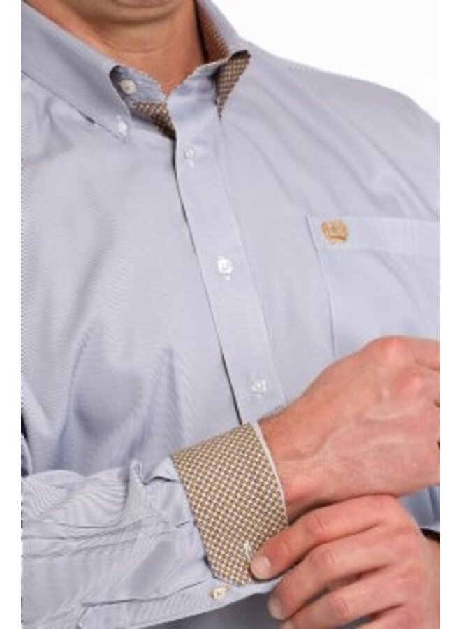 Men's Stripe Print Button Down Western Shirt