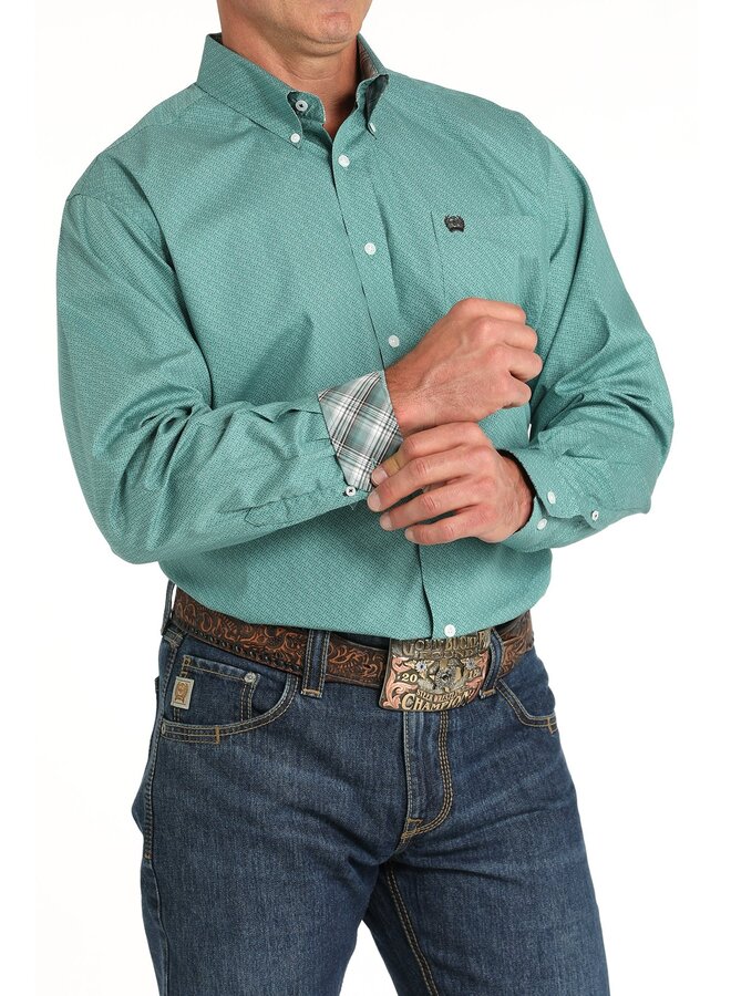 Men's Geometric Button Down
