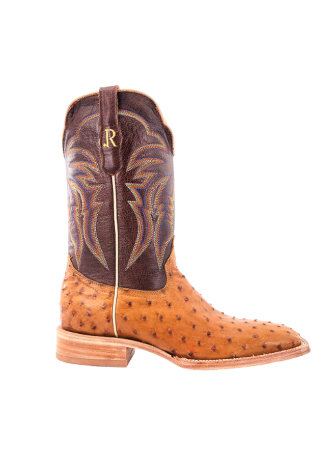 Men's Antique Saddle Bruciato Full Quill Ostrich Boot