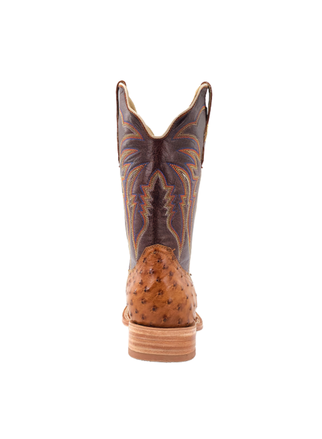 Men's Antique Saddle Bruciato Full Quill Ostrich Boot