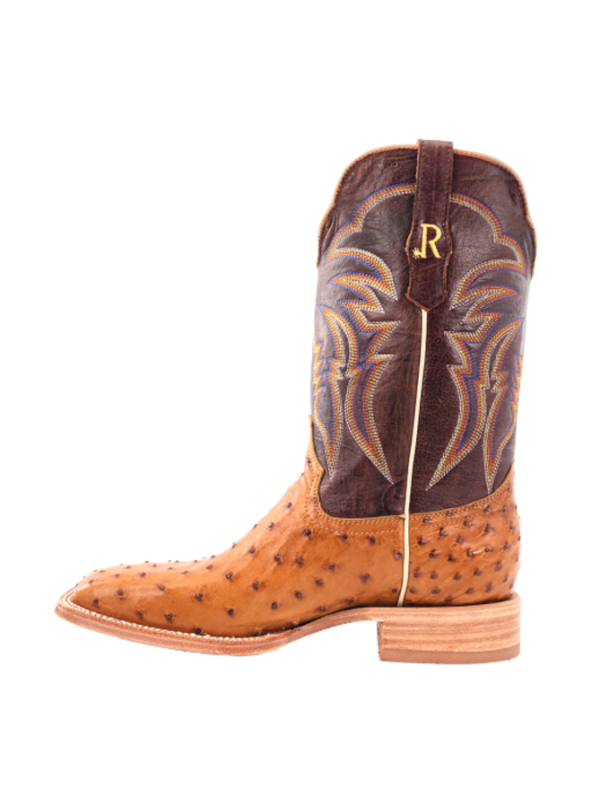 Men's Antique Saddle Bruciato Full Quill Ostrich Boot