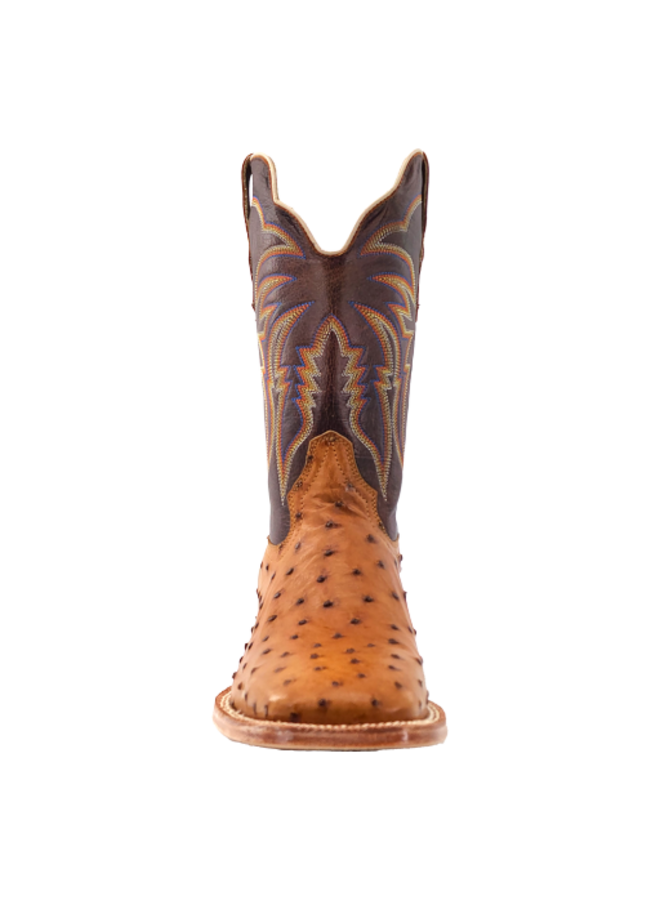 Men's Antique Saddle Bruciato Full Quill Ostrich Boot