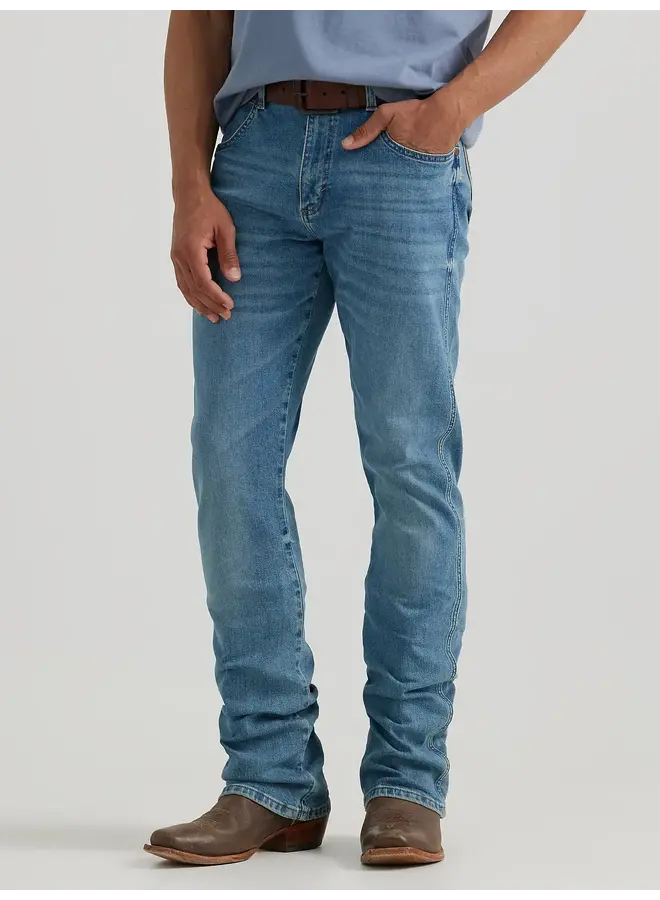 Men's Retro Slim Light Wash Boot Jean