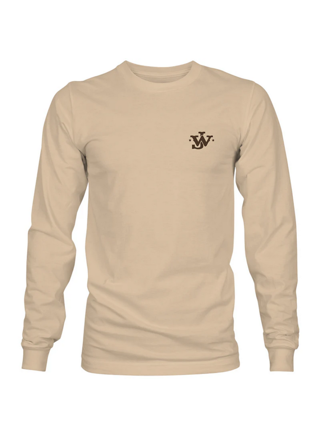 "John Wayne" Long Sleeve T-shirt Tan w/Horse Logo