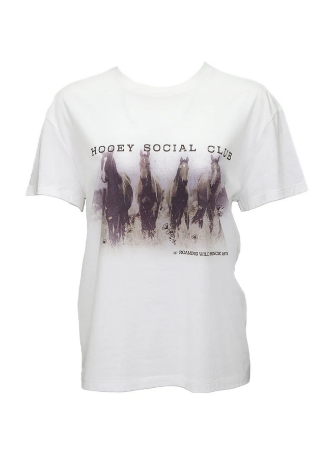Ladies' "Stampede" White w/Brownout Logo T-shirt