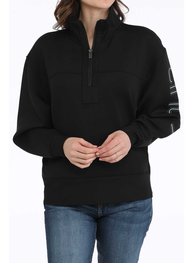1/4 Zip Pullover - Black